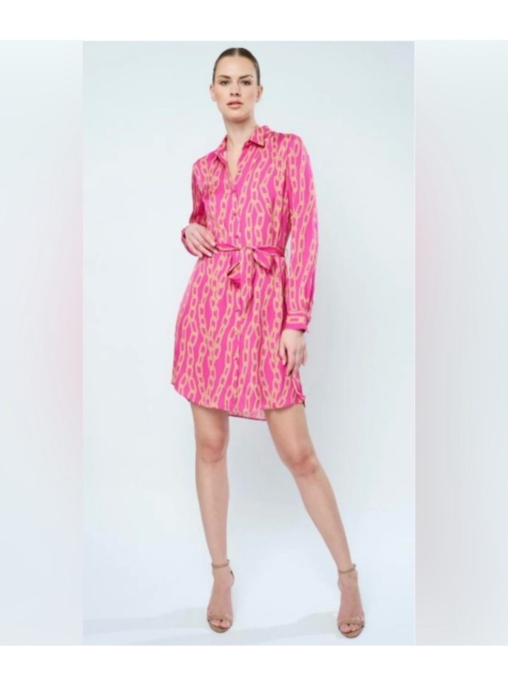 Flora Bea NYC Natalee Silk Shirtdress Sz M
